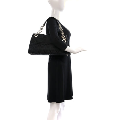 Christian Dior Canvas Cannage East West Tote Black 2 of 16