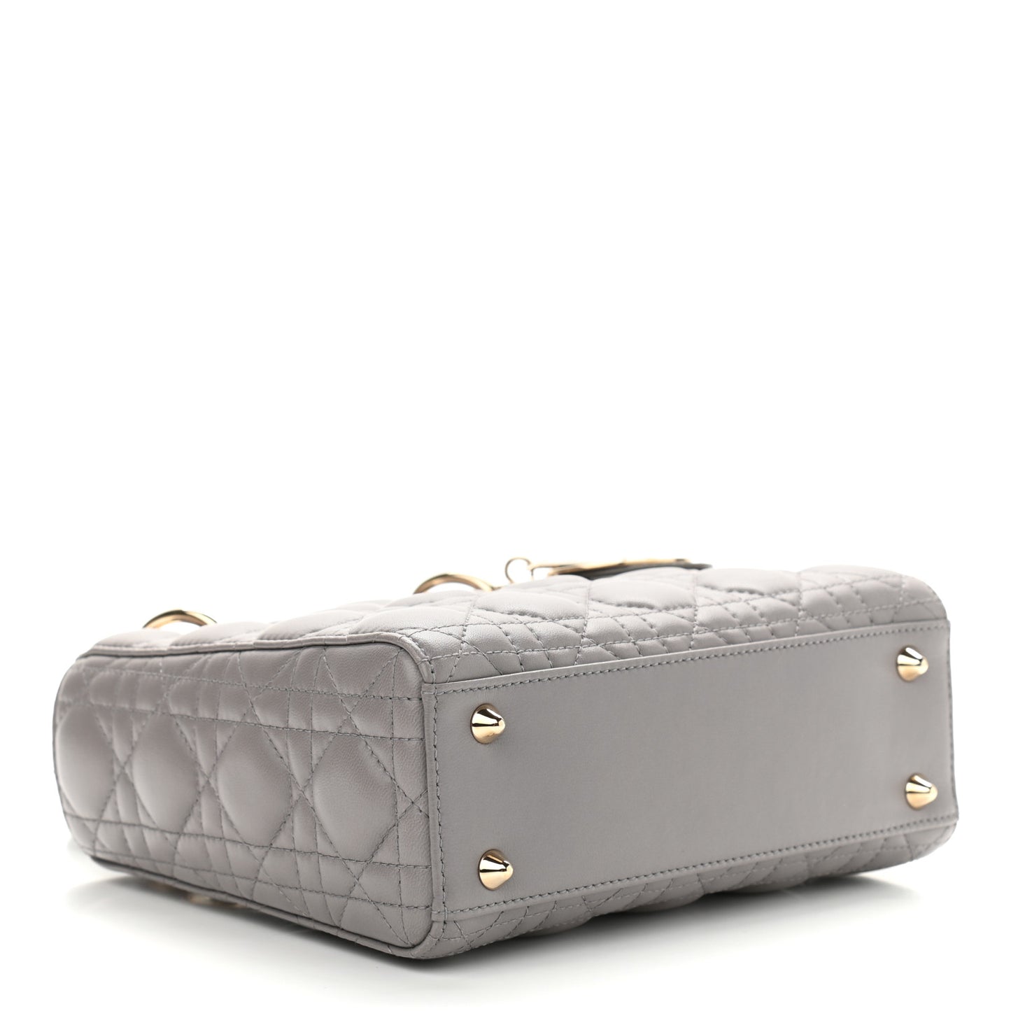 Lambskin Cannage Small Lady Dior Grey