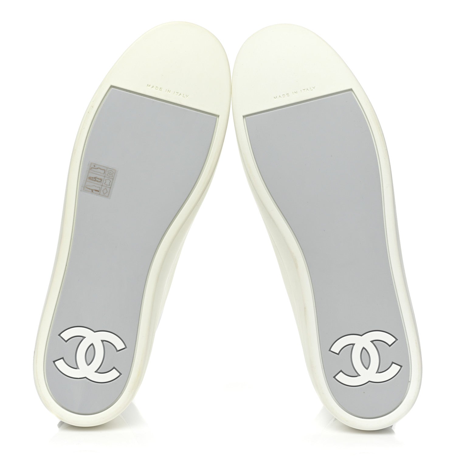 Chanel Patent Lambskin High Top Sneakers 41 White Silver 5 of 10