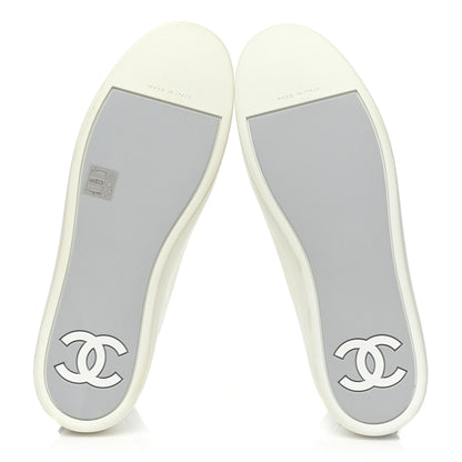 Chanel Patent Lambskin High Top Sneakers 41 White Silver 5 of 10