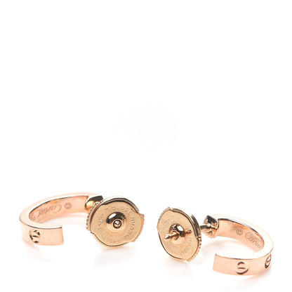 Cartier 18K Pink Gold Small LOVE Hoop Earrings 5 of 6