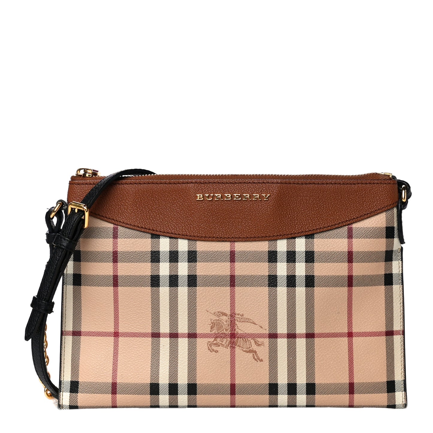 Haymarket Check Peyton Crossbody Clutch Bag Toffee