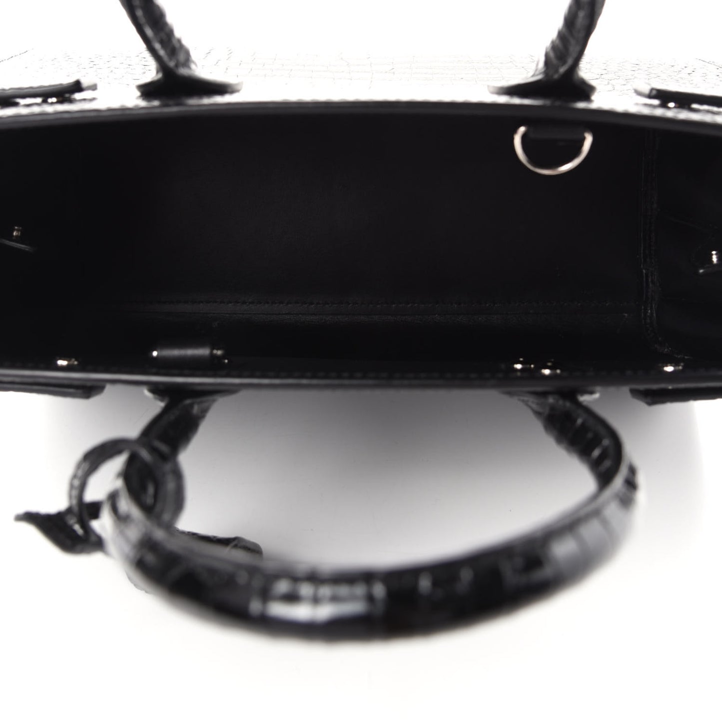 Calfskin Crocodile Embossed Baby Sac De Jour Black