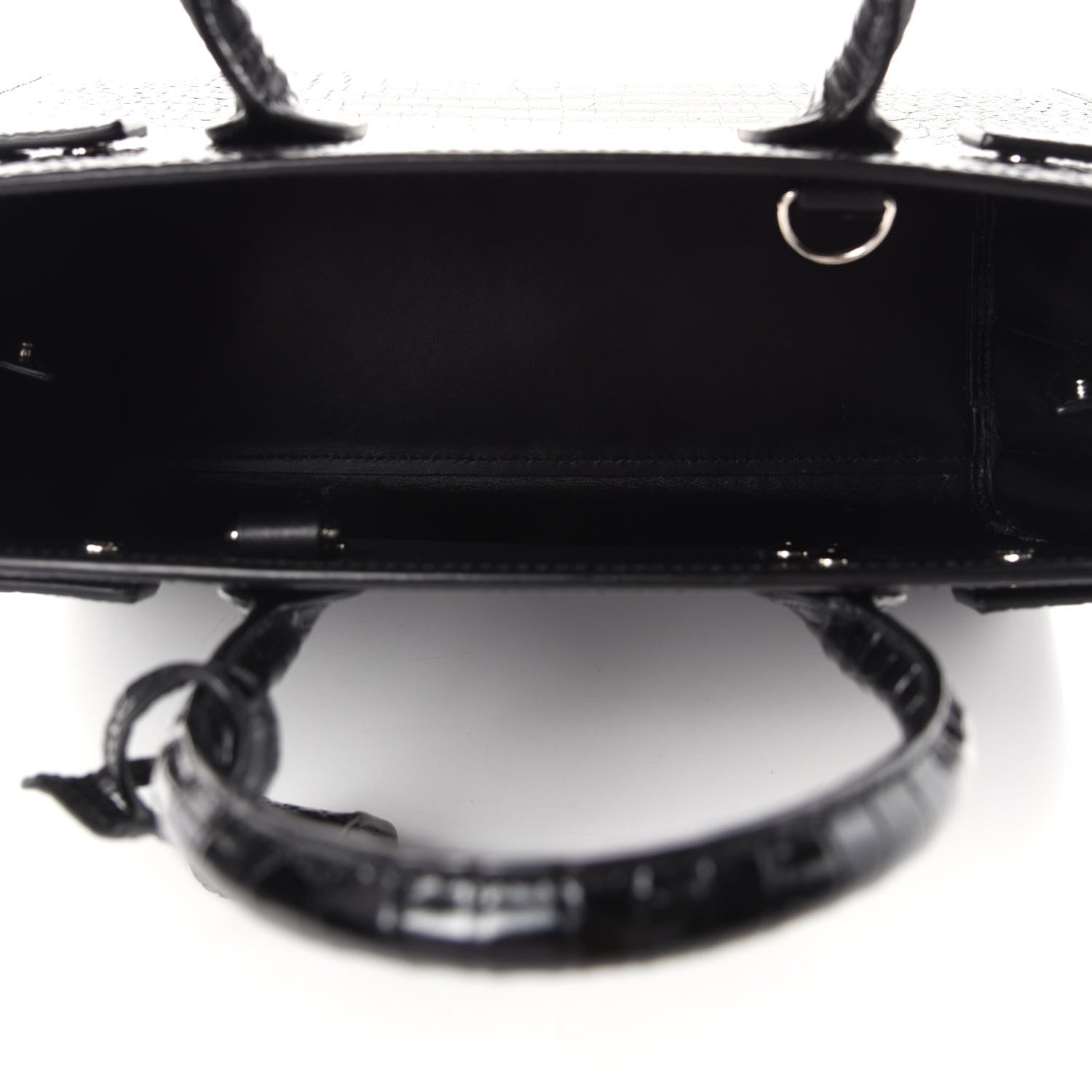 Saint Laurent Calfskin Crocodile Embossed Baby Sac De Jour Black 5 of 10