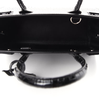 Saint Laurent Calfskin Crocodile Embossed Baby Sac De Jour Black 5 of 10