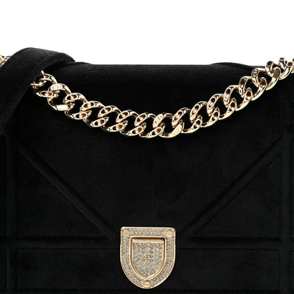 Christian Dior Velvet Small Diorama Flap Bag Black 7 of 9