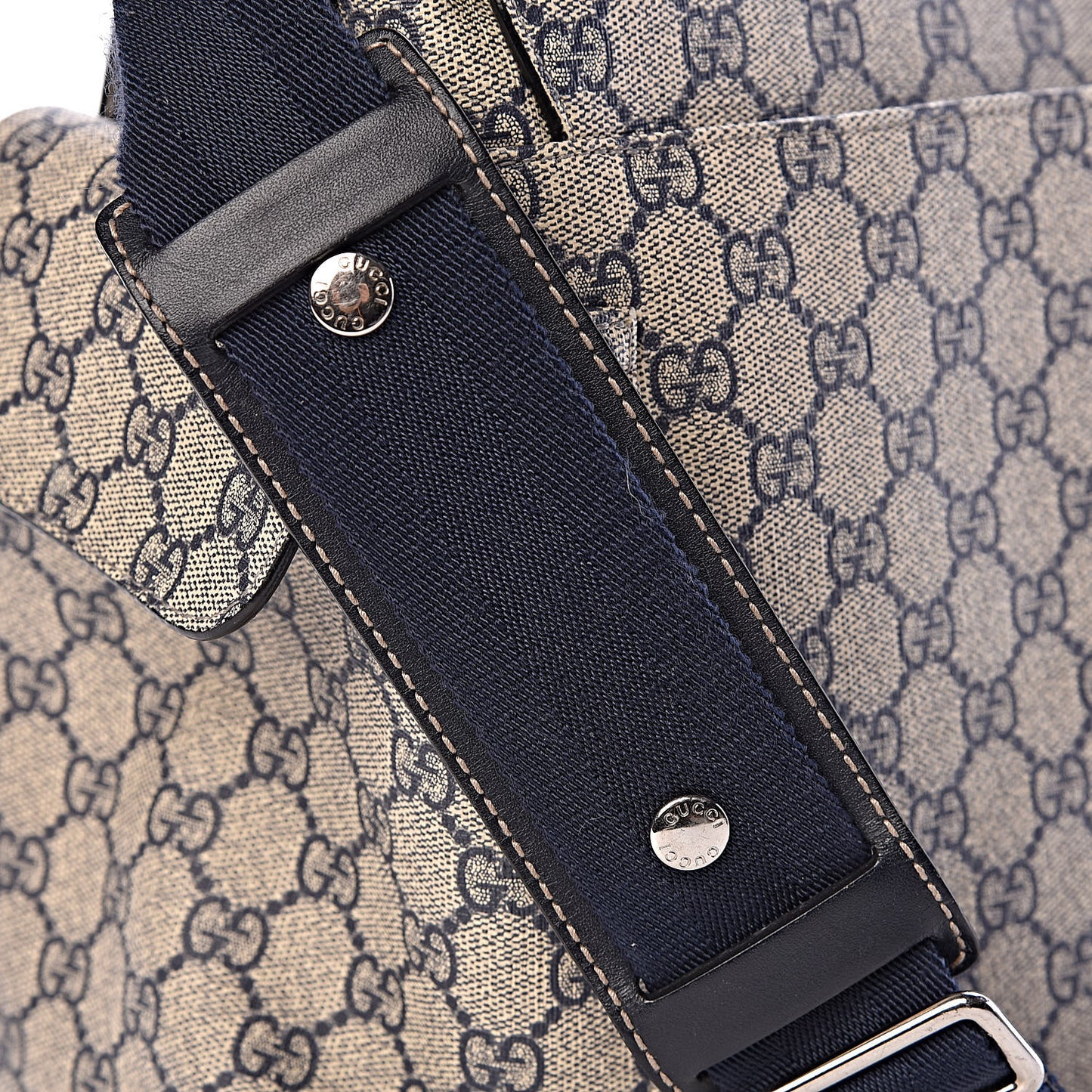 GG Plus Monogram Messenger Diaper Bag Navy