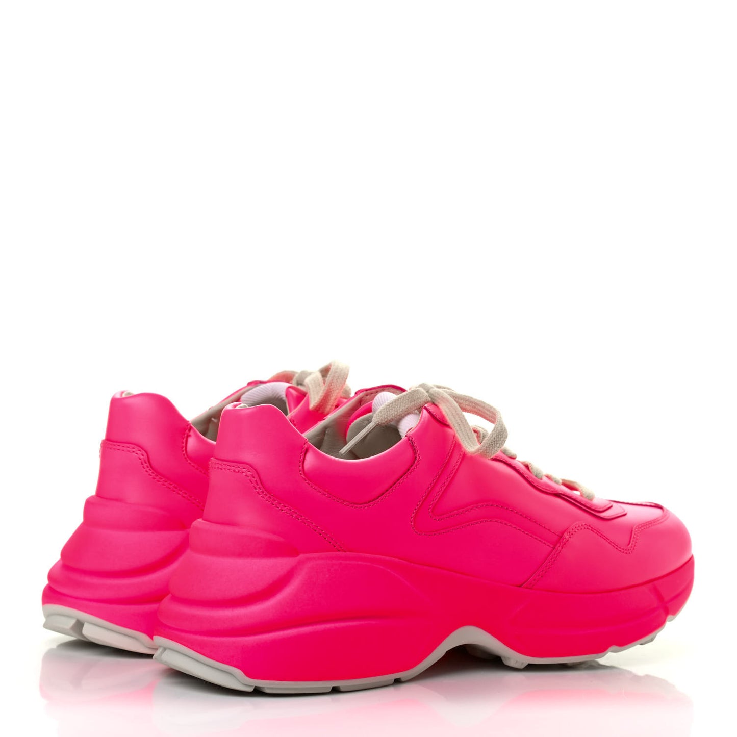 Calfskin Womens Rhyton Sneakers 38.5 Fluo Fuxia