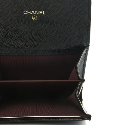 Chanel Caviar Quilted Flap Card Holder Chain Wristlet Black 5 of 8