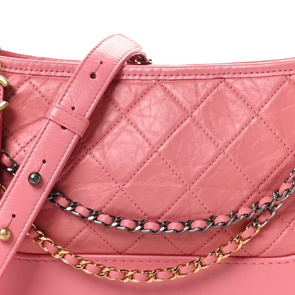 Chanel Aged Calfskin Quilted Medium Gabrielle Logo Hobo Rose 8 of 10