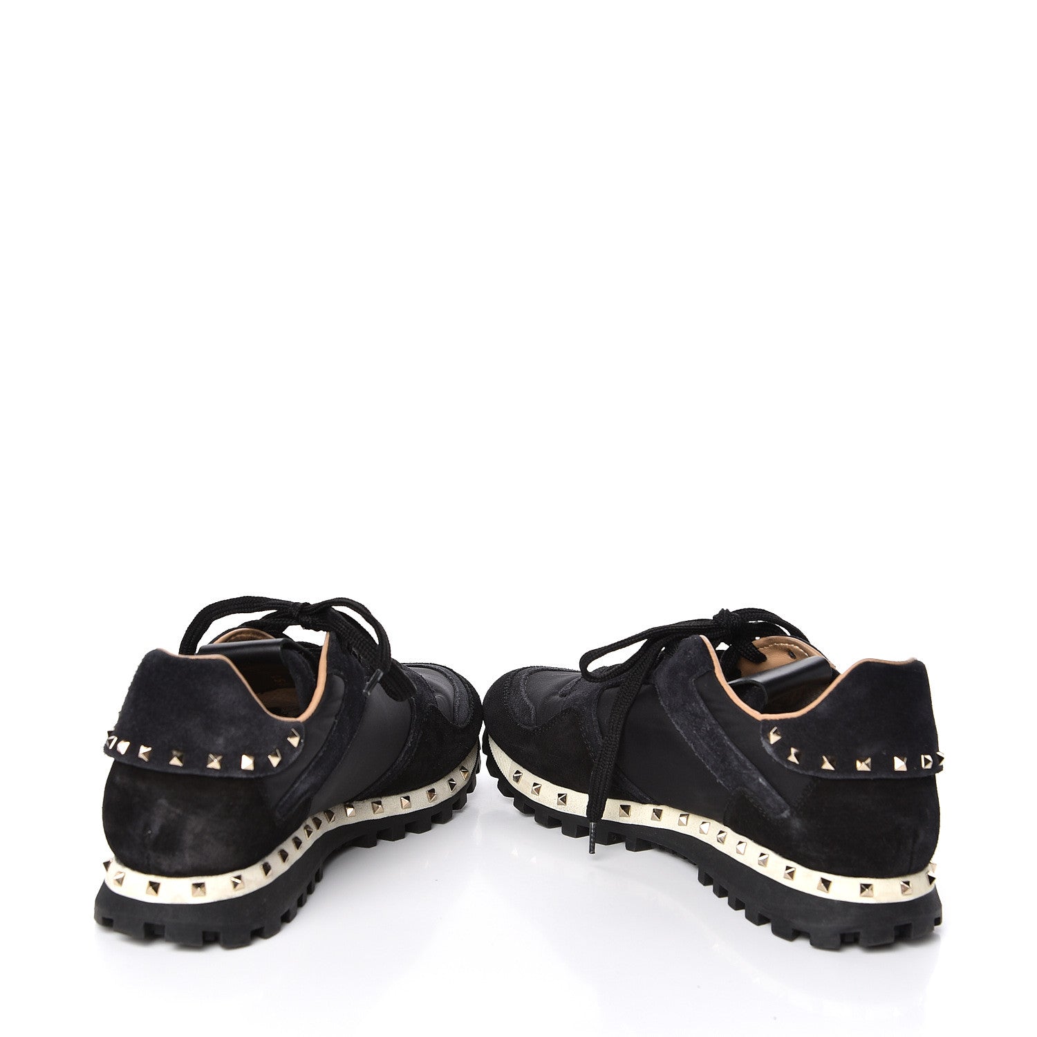 Valentino Garavani Suede Nylon Camouflage Womens Soul Rockstud Sneakers 37.5 Black 5 of 10