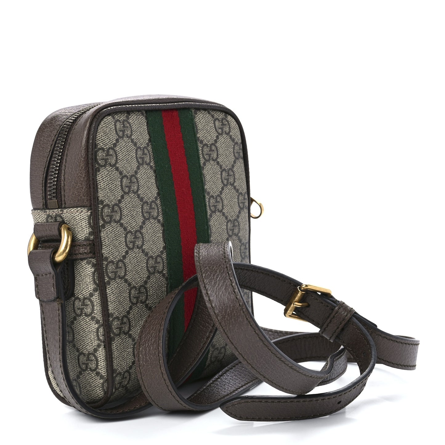 GG Supreme Monogram Web Mini Ophidia Messenger Brown