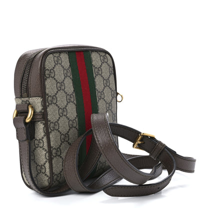 Gucci GG Supreme Monogram Web Mini Ophidia Messenger Brown 3 of 12