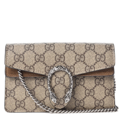 Gucci GG Supreme Monogram Super Mini Dionysus Shoulder Bag Taupe 1 of 12