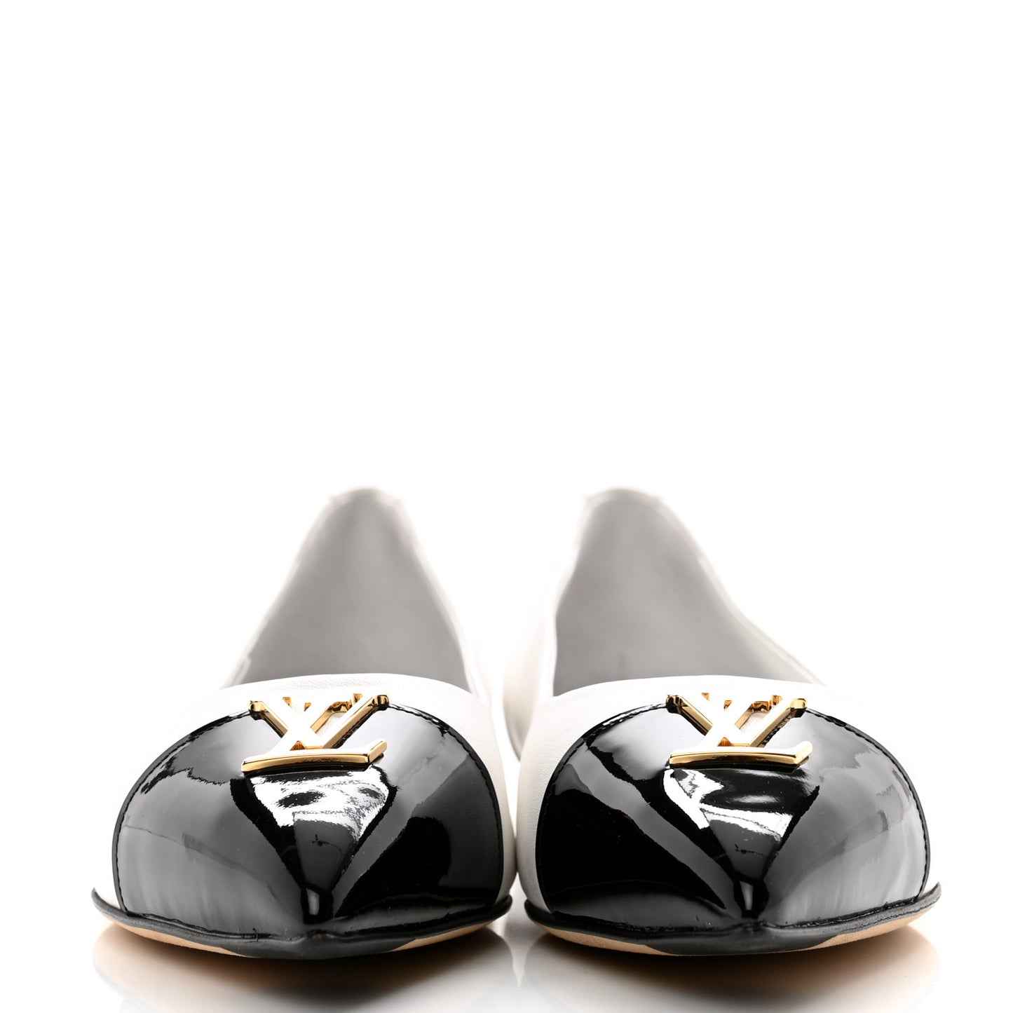 Lambskin Capucines Flat Ballerinas 36.5 White Black