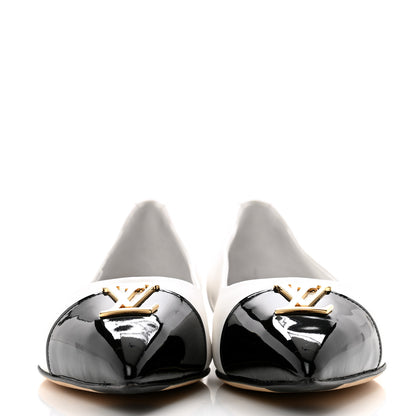 Louis Vuitton Lambskin Capucines Flat Ballerinas 36.5 White Black 2 of 9