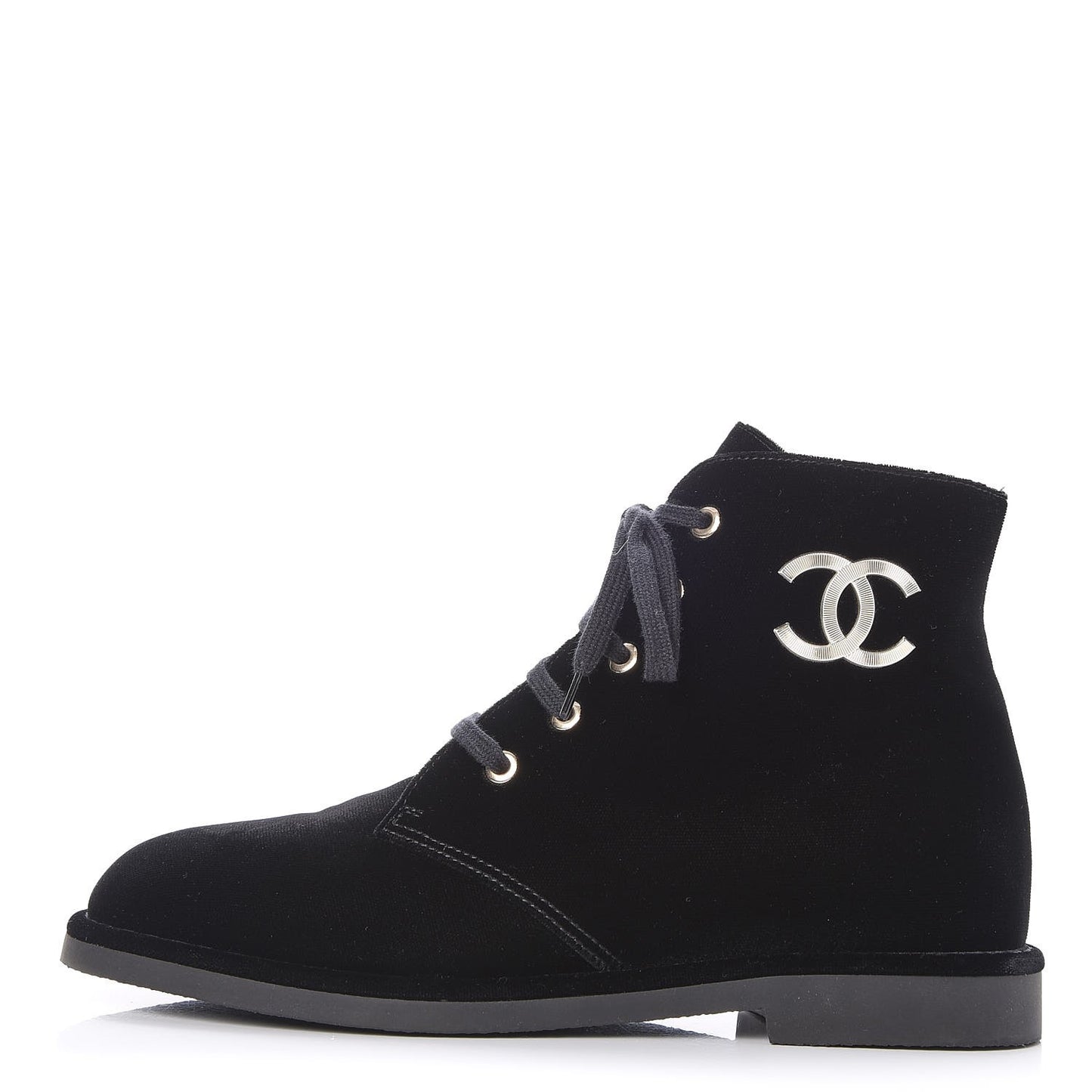 Velvet CC Lace Up Boots 38 Black