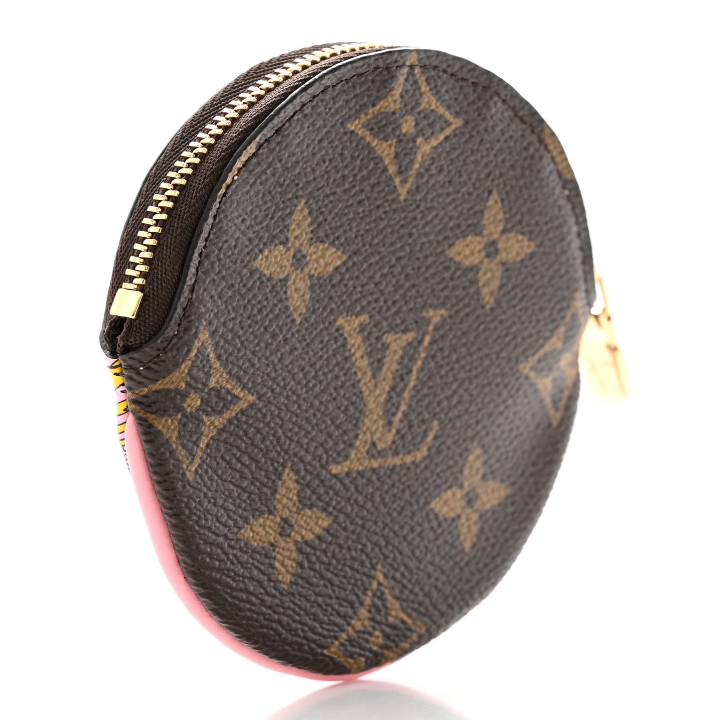 Monogram 2020 Christmas Animation Swing Ride Round Coin Purse Pink Poppy