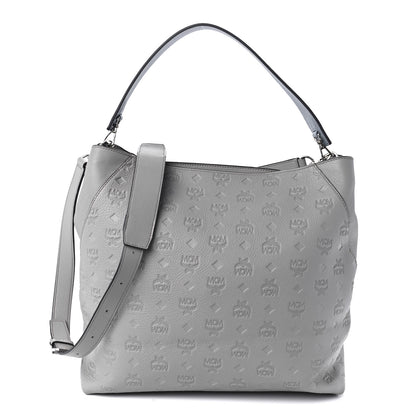 MCM Calfskin Ottomar Monogram Medium Klara Hobo New Beige 1 of 9