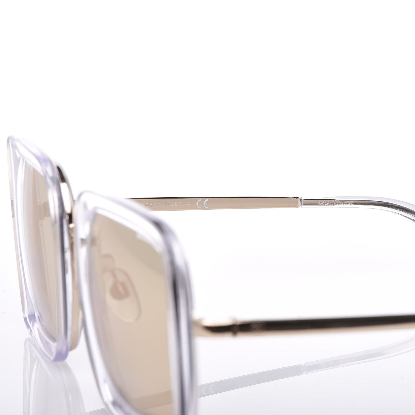 24K Gold Mirror Square Sunglasses 4240 Transparent