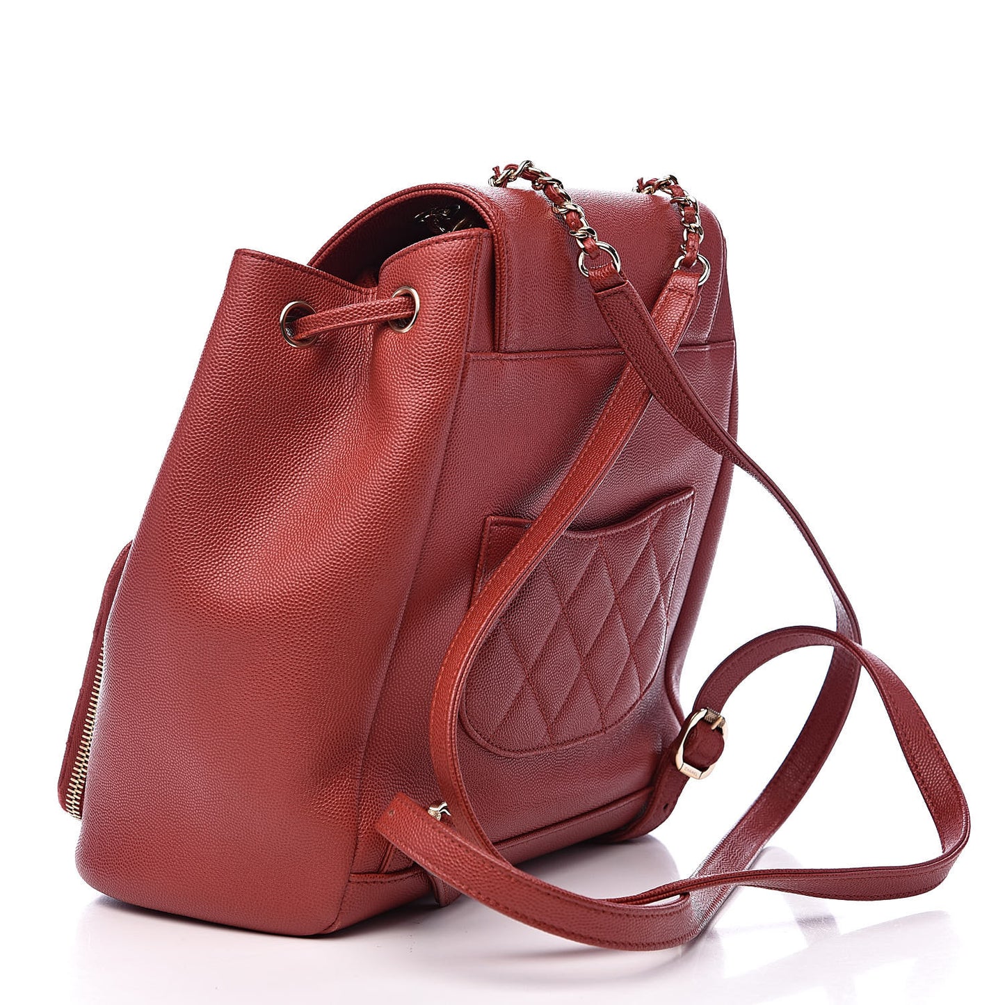 Caviar Quilted Business Affinity Backpack Dark Red