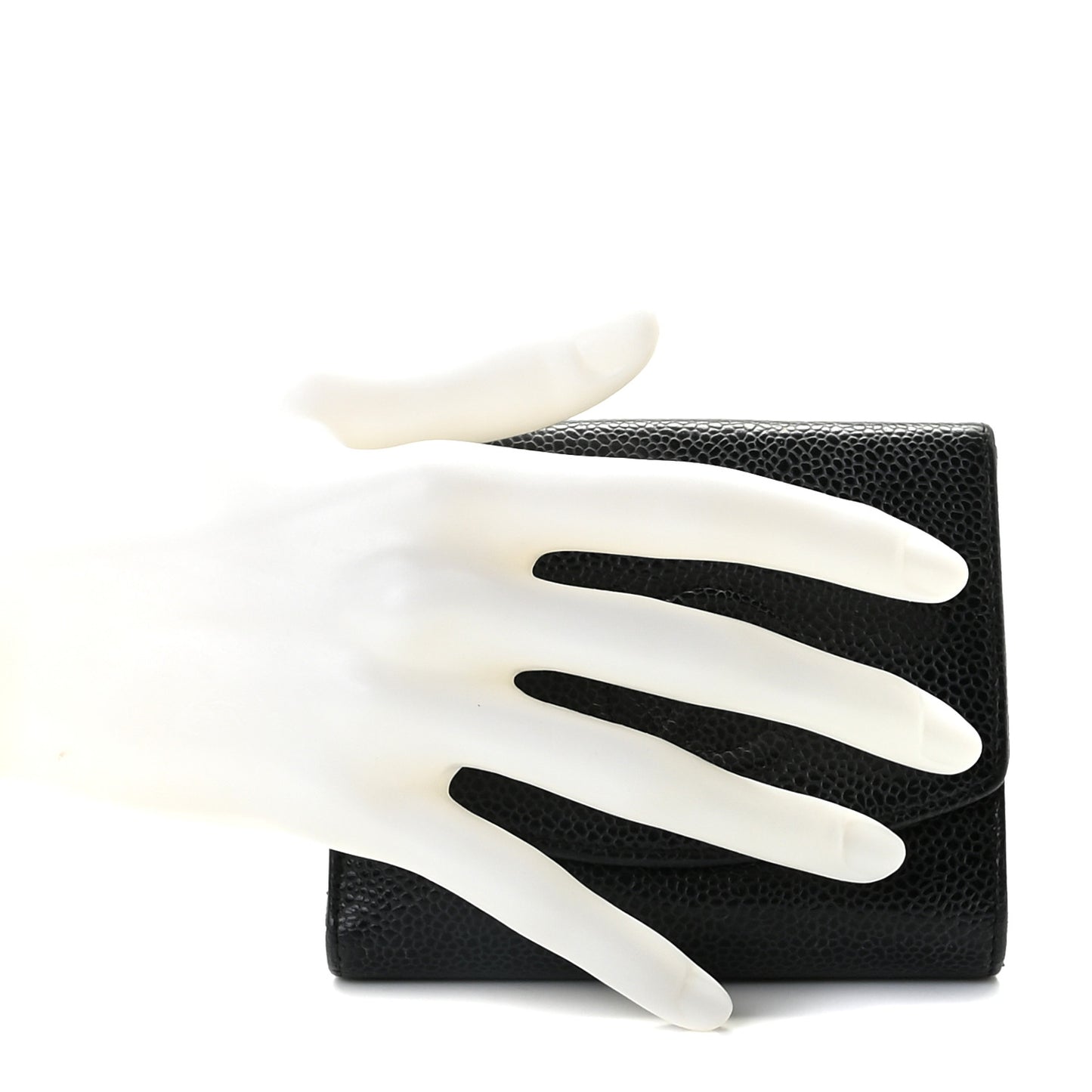 Caviar Timeless CC Compact French Wallet Black