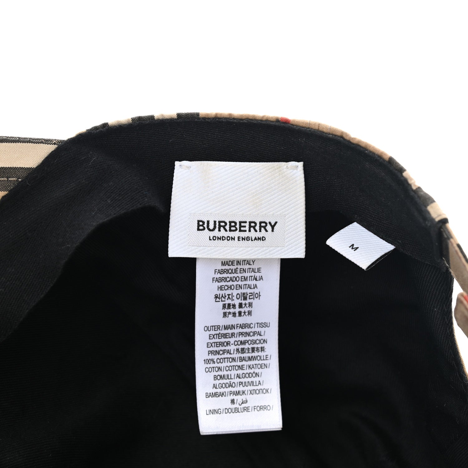 Burberry Cotton Vintage Check Monogram Baseball Hat M Archive Beige 8 of 11