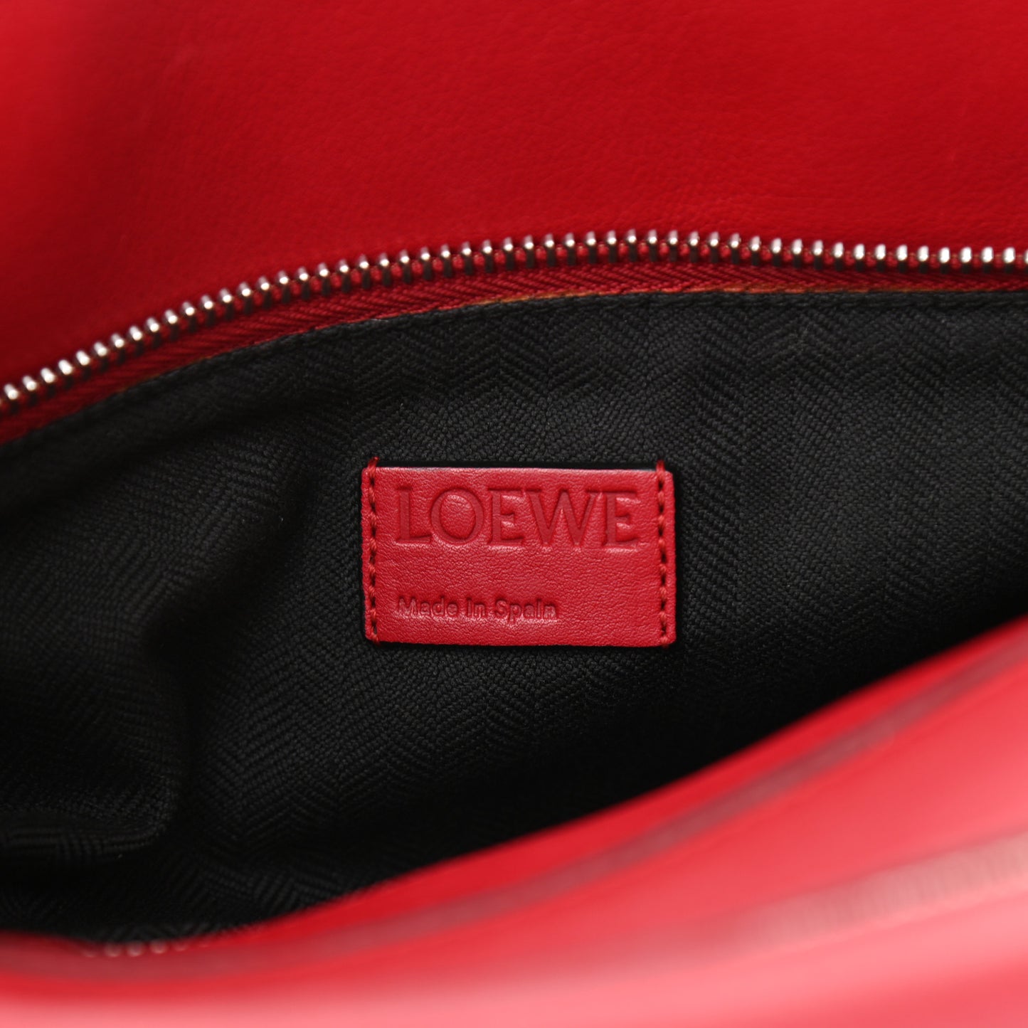Calfskin Zipper Puzzle Bag Red