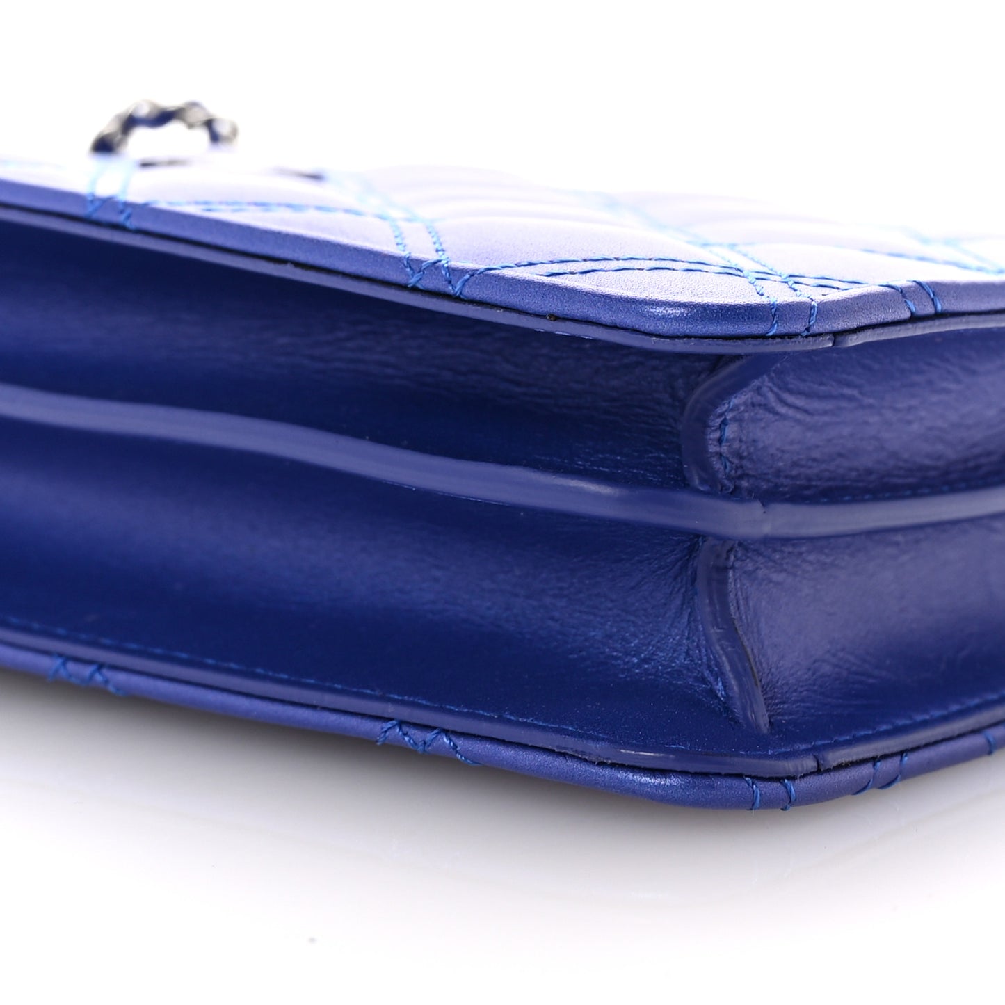 Calfskin Quilted Crossbody CC Phone Holder Dark Blue