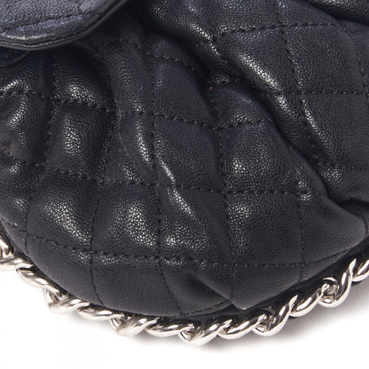 Chanel Washed Lambskin Quilted Mini Chain Around Messenger Black 6 of 13