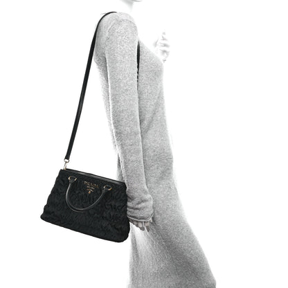 Prada Tessuto Nylon Gaufre Small Tote Black 2 of 11