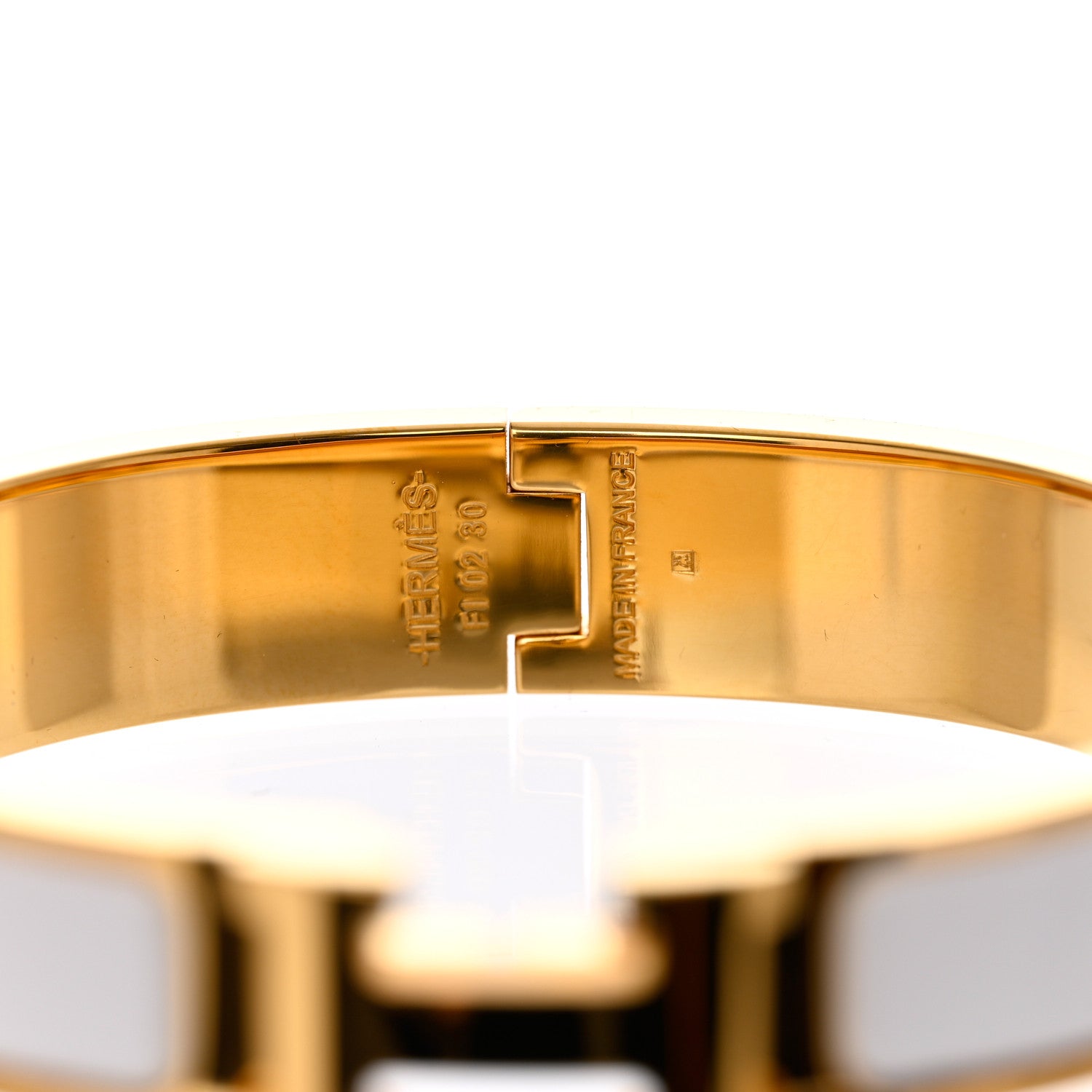 Hermes Enamel Narrow Clic Clac H Bracelet PM White 4 of 5