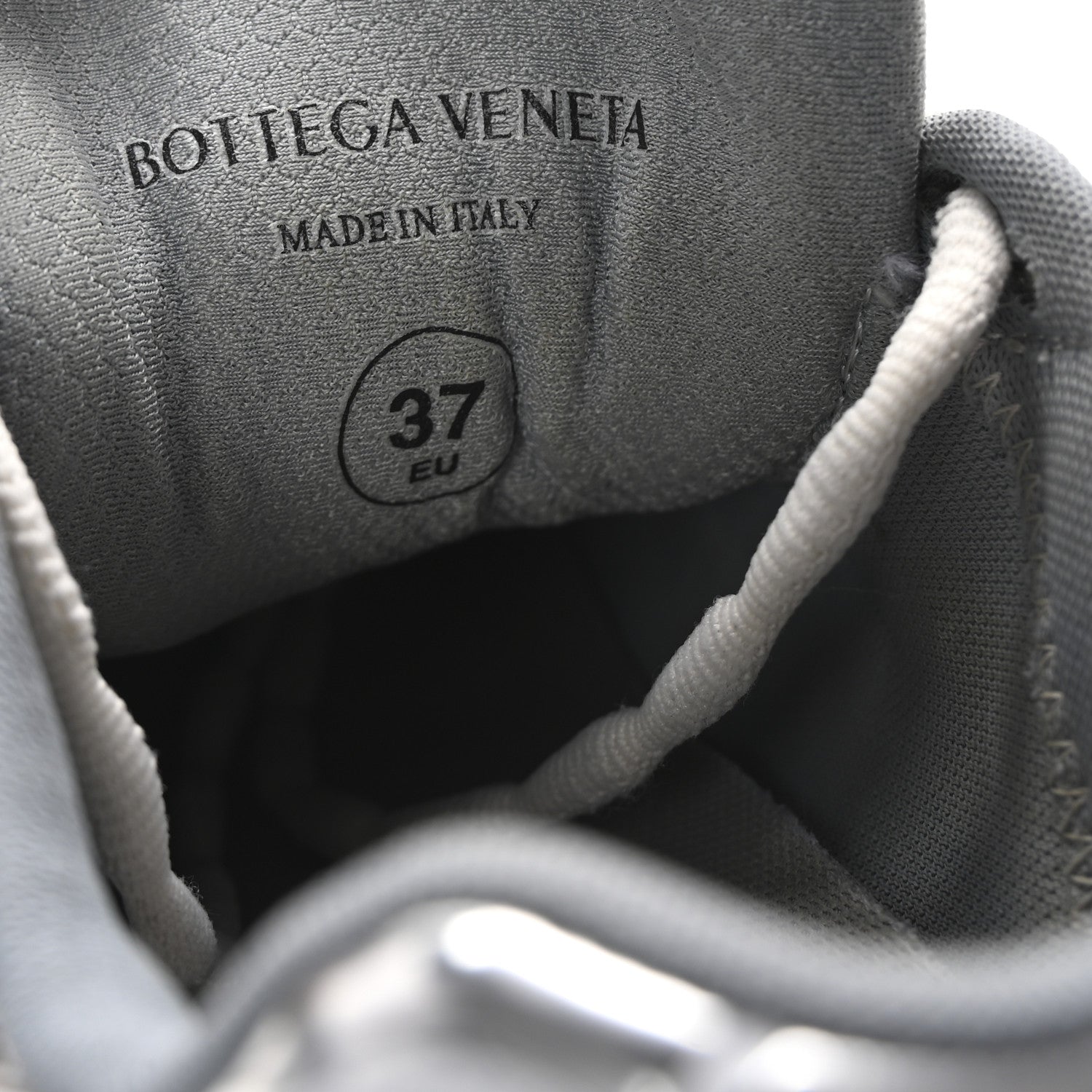 Bottega Veneta Calfskin Fishnet Fabric Orbit Sneakers 37 Silver White 9 of 10