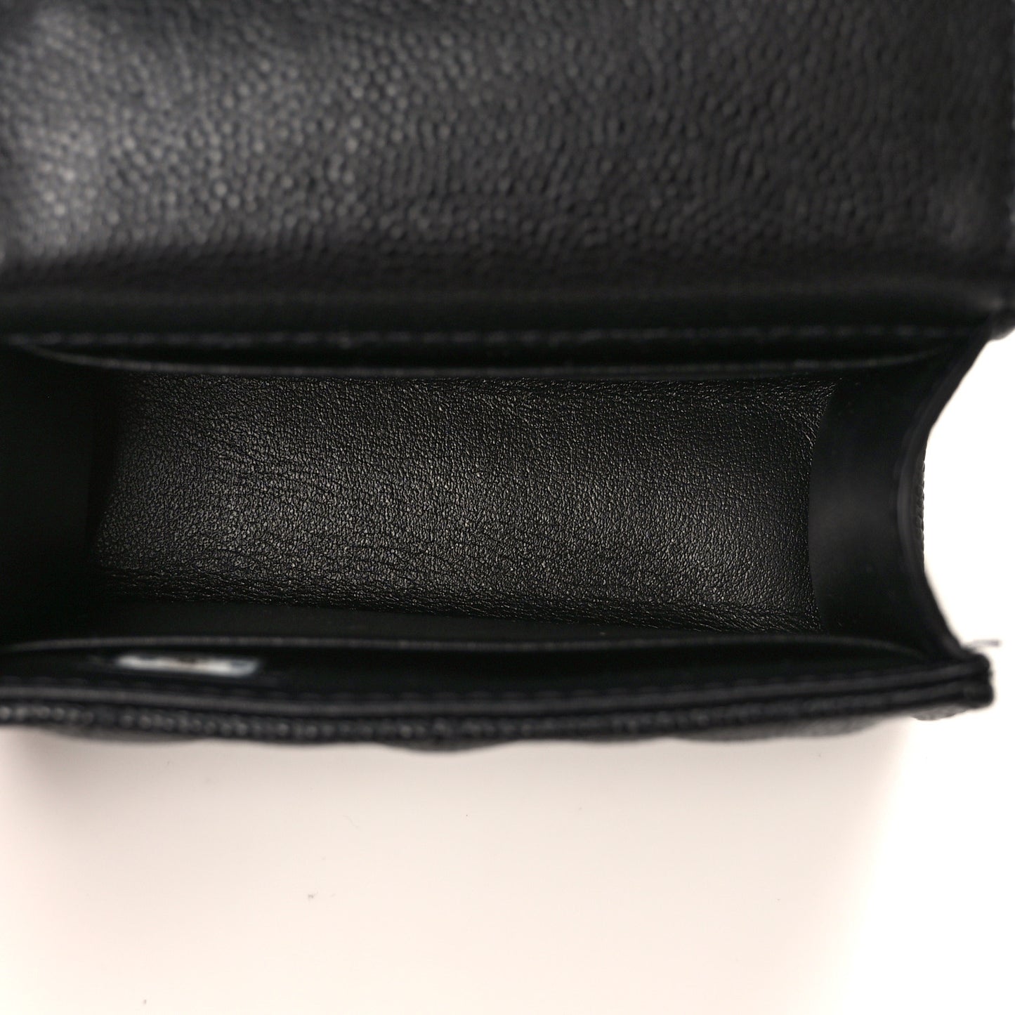 Caviar Quilted Chain Top Handle With Chain Black