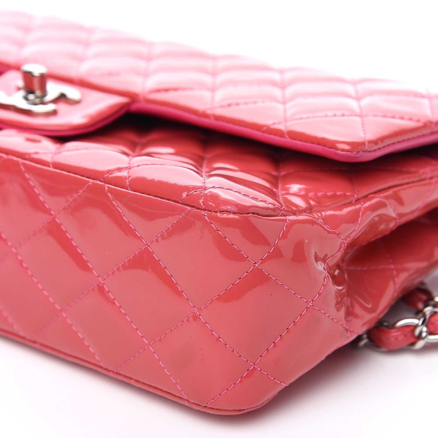 Chanel Patent Quilted Medium Double Flap Fuchsia 14 of 15