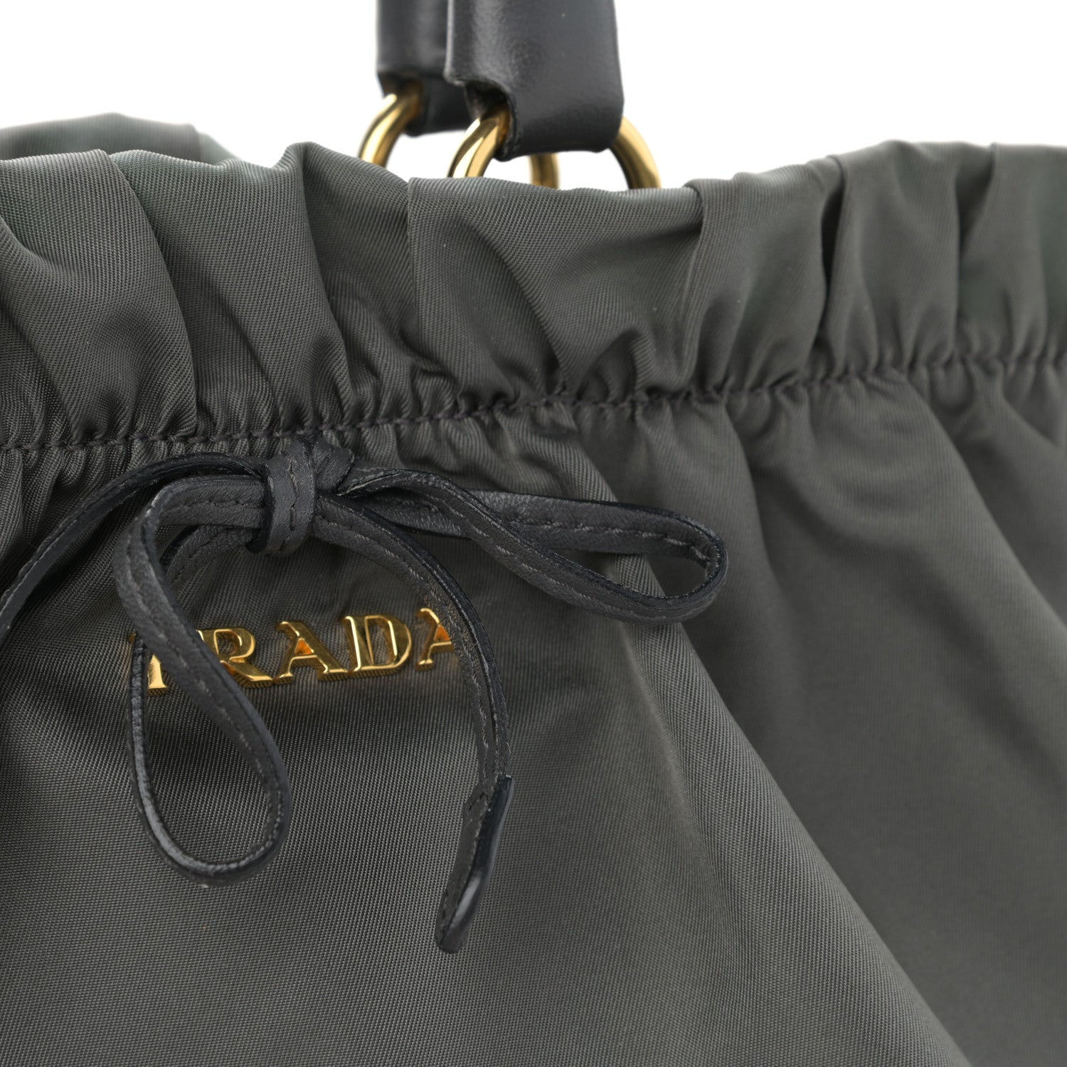 Prada Tessuto Nylon Nappa Braided Top Handle Tote Grey 16 of 20