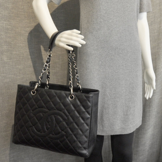 Chanel Caviar Quilted Grand Shopping Tote GST Black 3 of 11