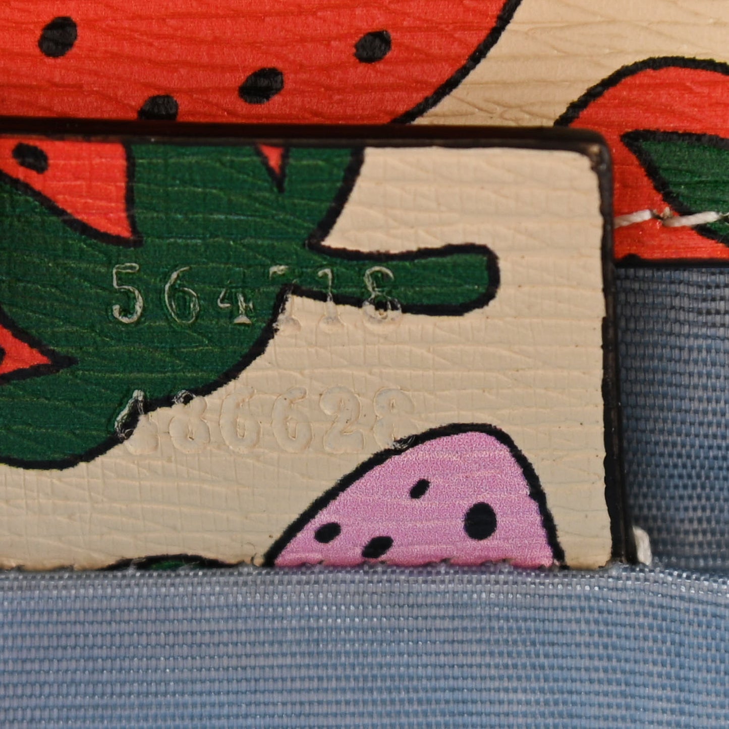 Calfskin Strawberry Print Mini Zumi Shoulder Bag Ivory Red