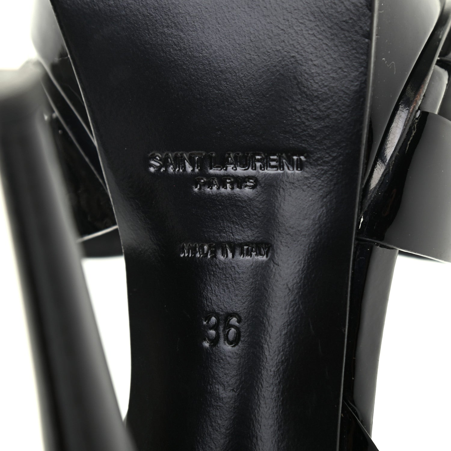 Saint Laurent Patent Tribute 105 Platform Sandals 36 Black 7 of 10
