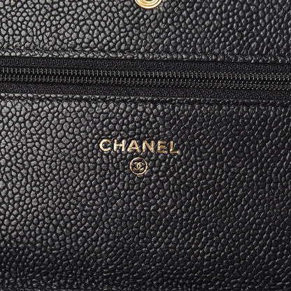 Chanel Caviar Quilted Boy Wallet On Chain WOC Black 6 of 10