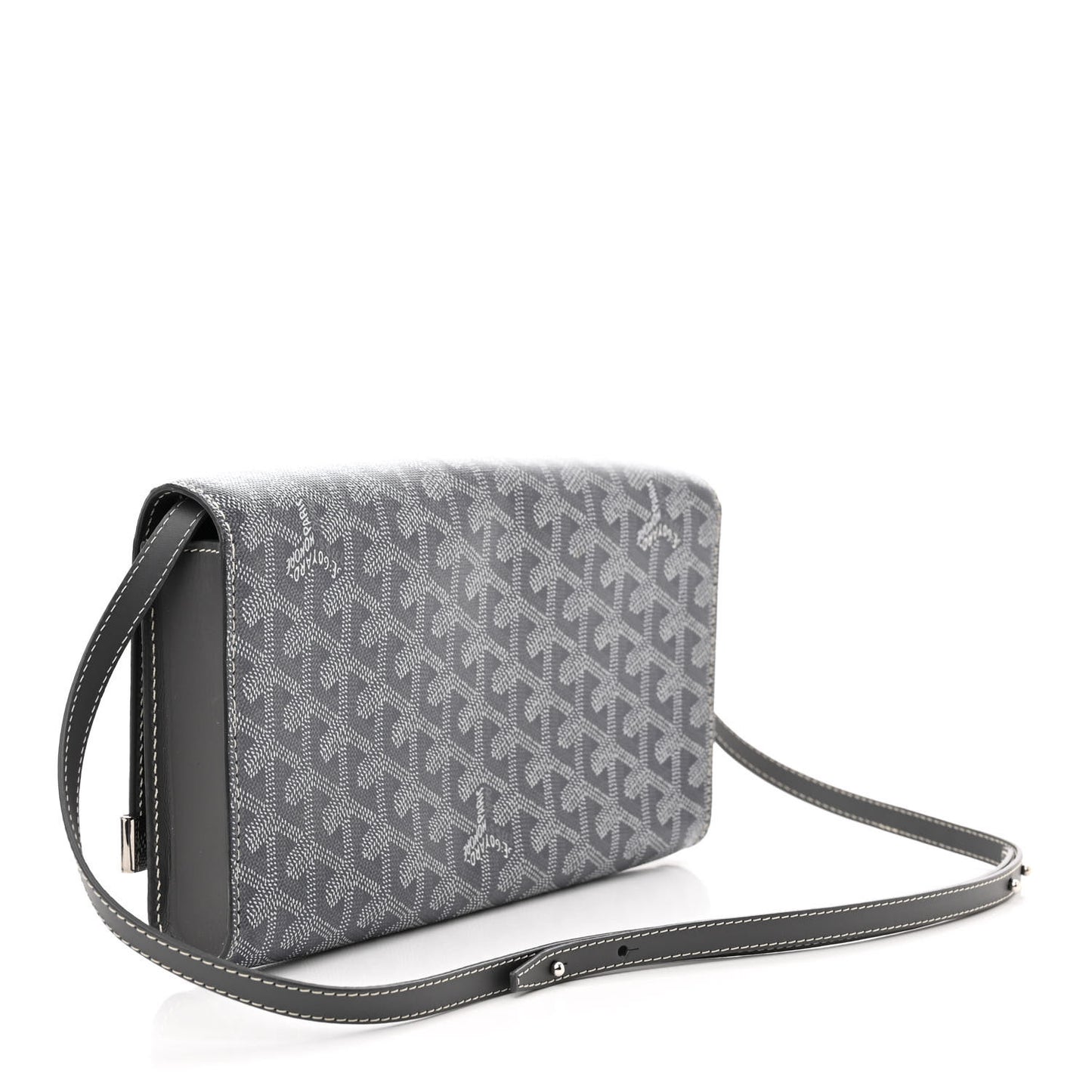 Goyardine Monte Carlo Bois Clutch With Strap Gray