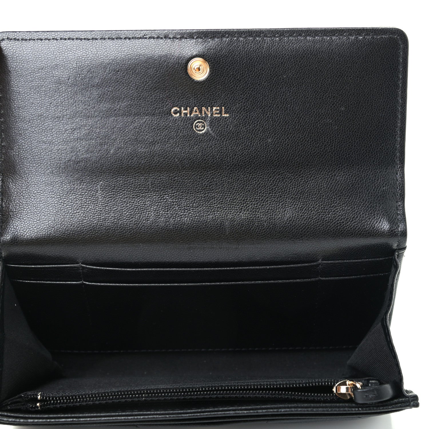 Chanel Lambskin Quilted Chanel 19 Flap Wallet Black 5 of 8