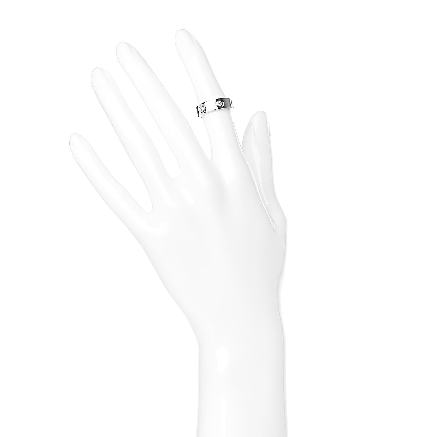 Cartier 18K White Gold 6 Diamond 5.5mm LOVE Ring 47 4 2 of 4