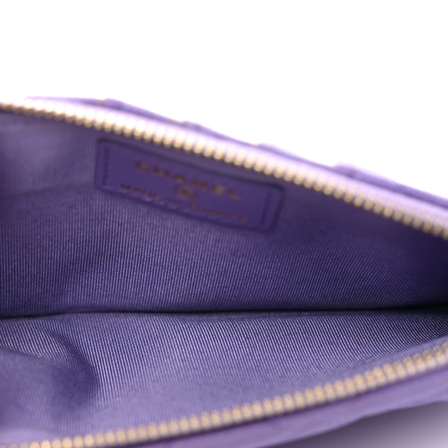Caviar Quilted Classic Flat Wallet Pouch Purple