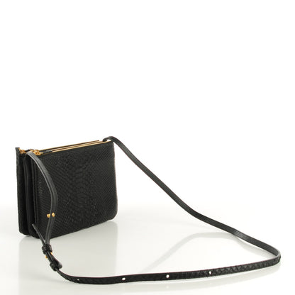 Celine Python Small Trio Crossbody Bag Black 3 of 7