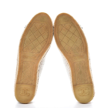 Chanel Terry Cloth CC Espadrilles 40 Silver Black 5 of 10