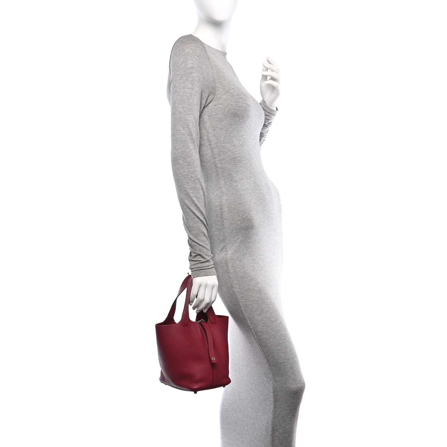 Hermes Taurillon Clemence Picotin Lock 18 PM Rouge Grenat 2 of 12