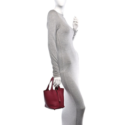 Hermes Taurillon Clemence Picotin Lock 18 PM Rouge Grenat 2 of 12