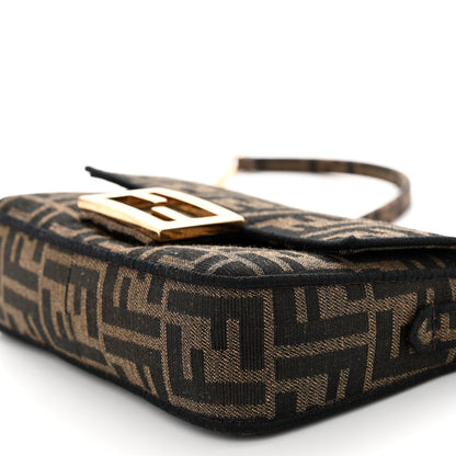 Fendi Fabric Jacquard FF 1974 Mini Baguette Tobacco Moro Black 11 of 11