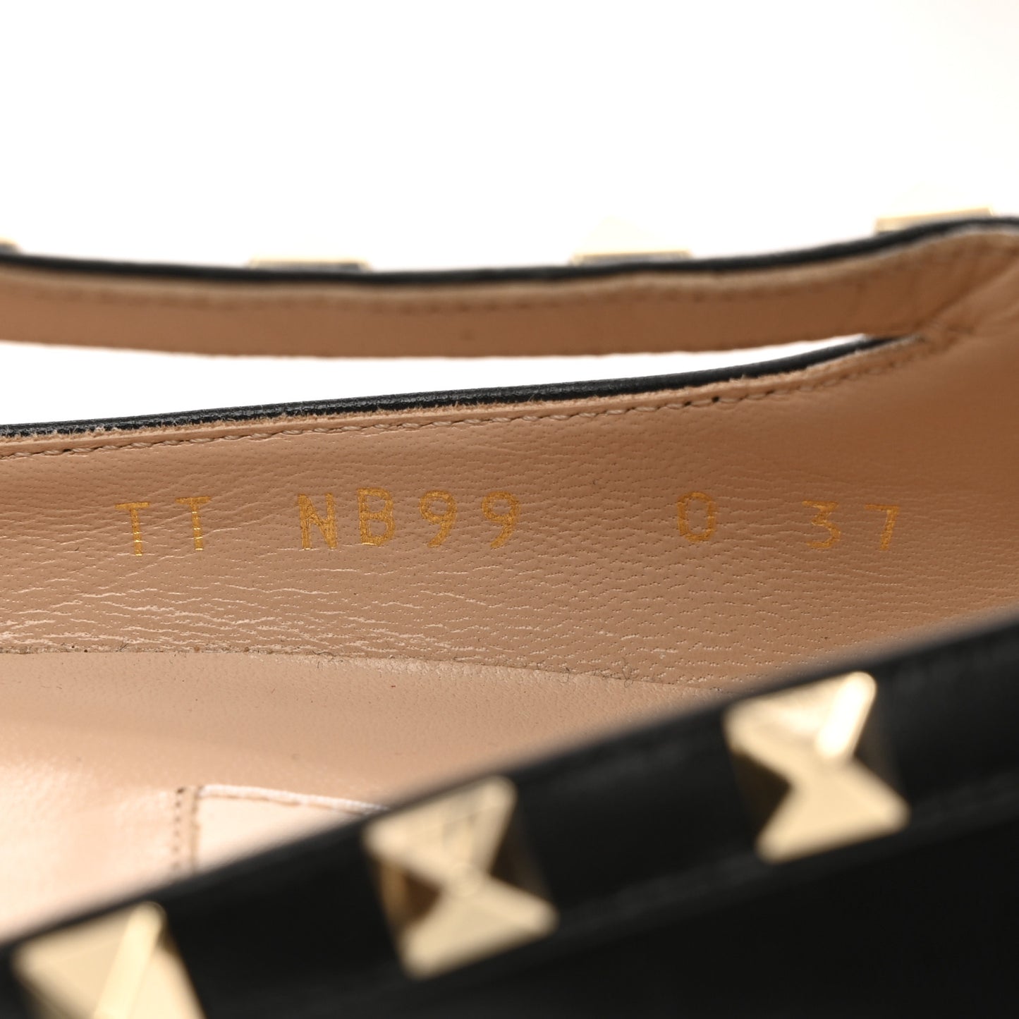 Nappa Rockstud Cross Strap D’Orsay Flats 37 Black Poudre